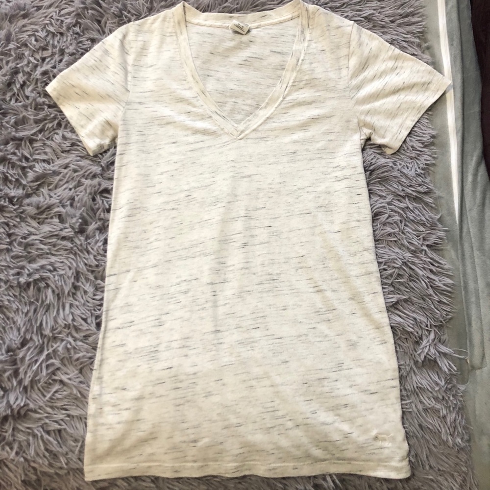 White and Grey V-neck